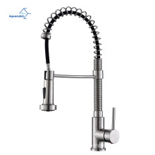 Aquacubic single handle pull down spring spout mixers tap zinc faucets for kitchen sink